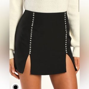 4th & Reckless Allie black rhinestone mini skirt NWT